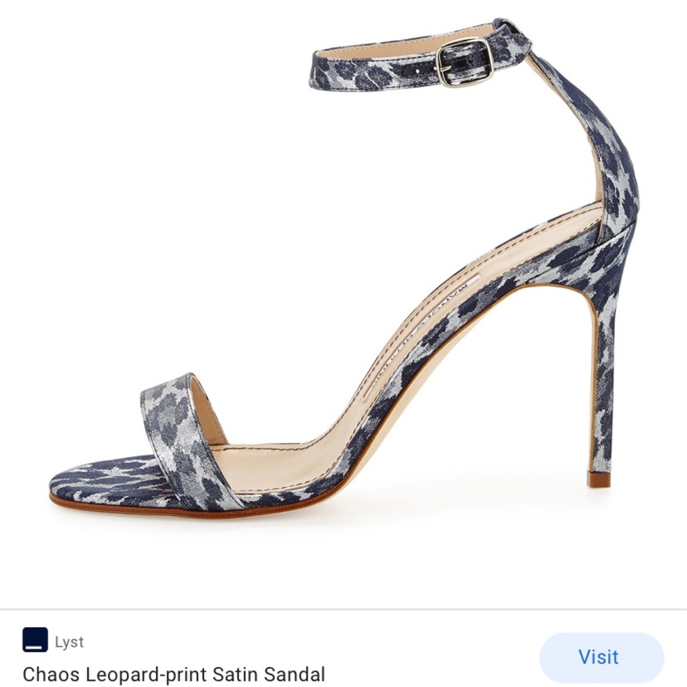 Manolo Blahnik leopard Chaos Heeled Sandal
